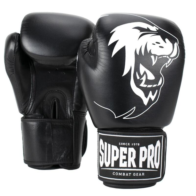 Super Pro Muay Thai Guantes De Boxeo Champ Negro/Blanco 16 oz