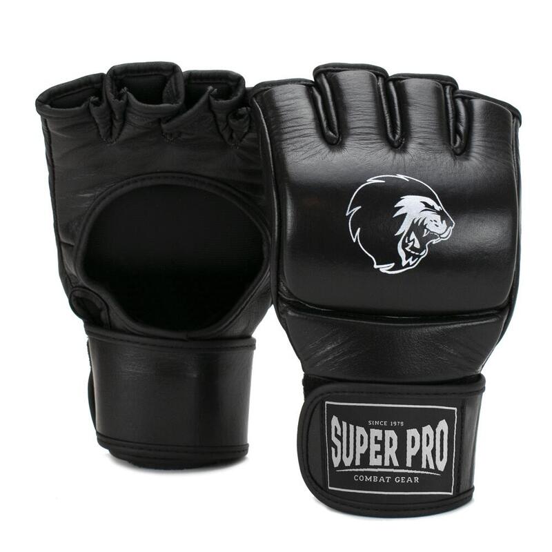 Super Pro Combat Gear Slugger MMA Handschoenen Leder Zwart/Wit