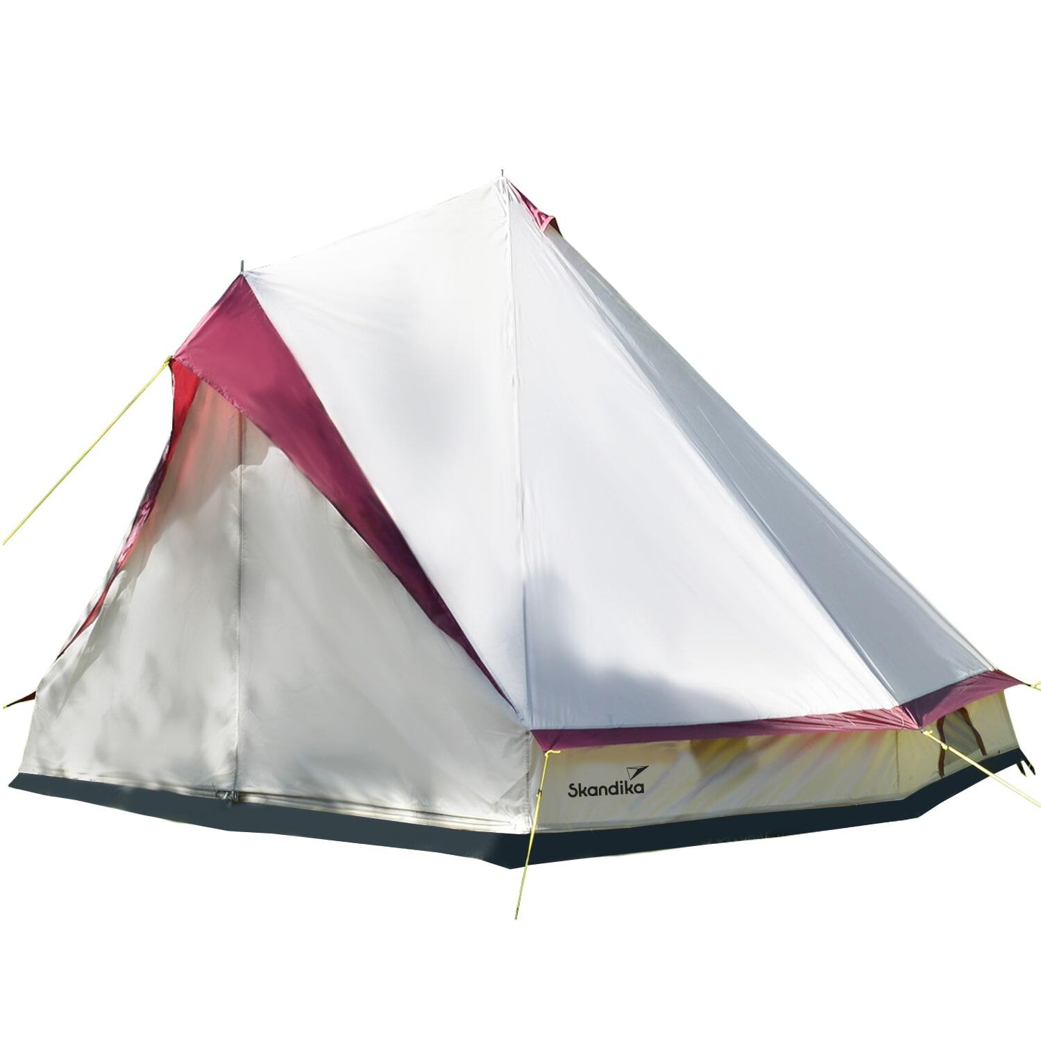 Skandika - Tente Camping - Tipi Comanche 400 - 8 Personnes - Tapis De Sol Amovible - Ø400cm - Tente - Beige - Decathlon