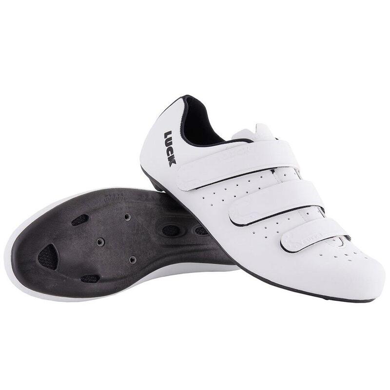 Zapatillas Ciclismo Carretera para Hombre y Mujer Luck Max Blancas