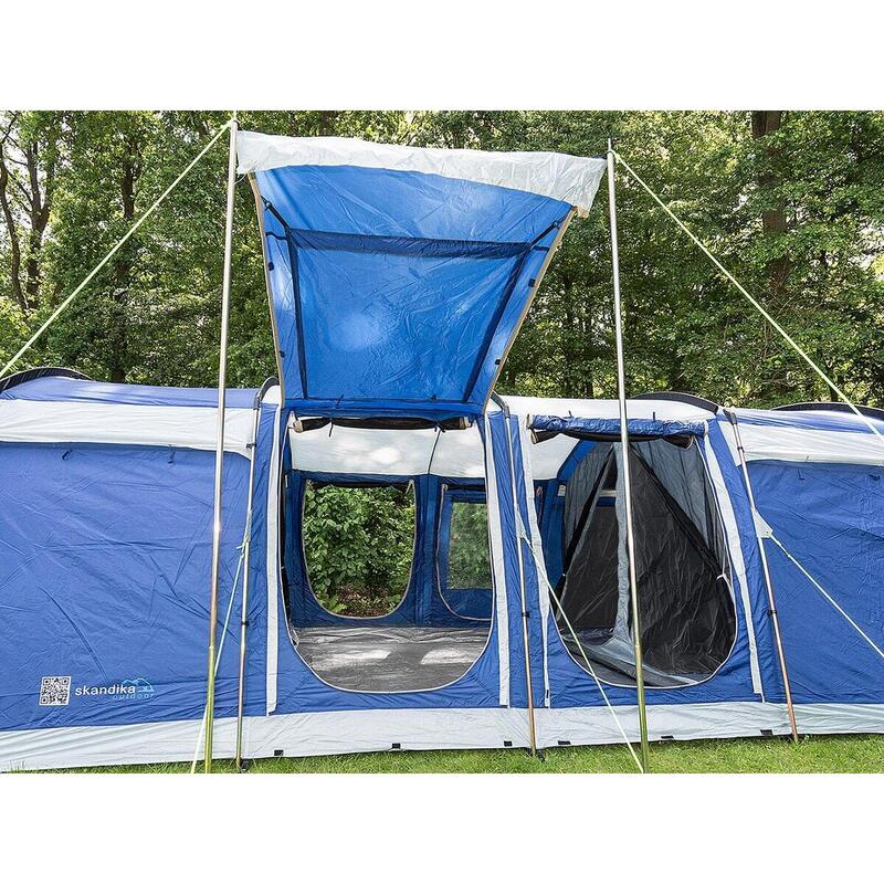 Tunneltent Familietent Montana 10 Sleeper Protect - 10 pers, zwarte slaapcabines