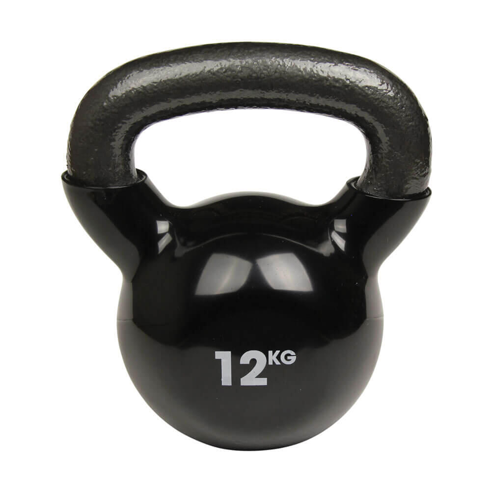 FITNESS-MAD Fitness Mad 12kg Cast Iron Kettlebell Weight Black