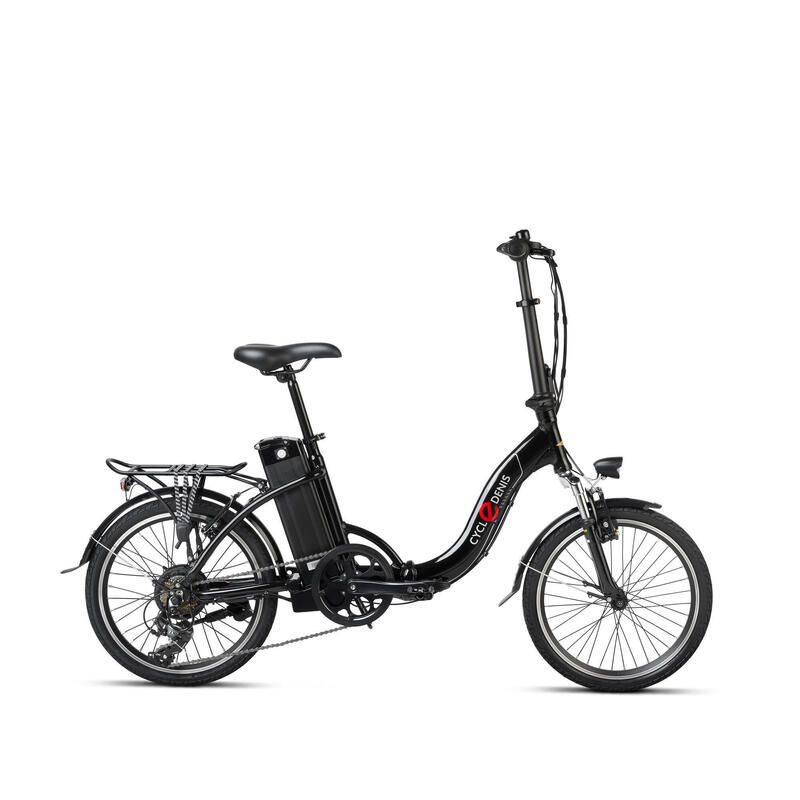 CycleDenis Fold 20 V-brake vouw e-bike 7sp, zwart