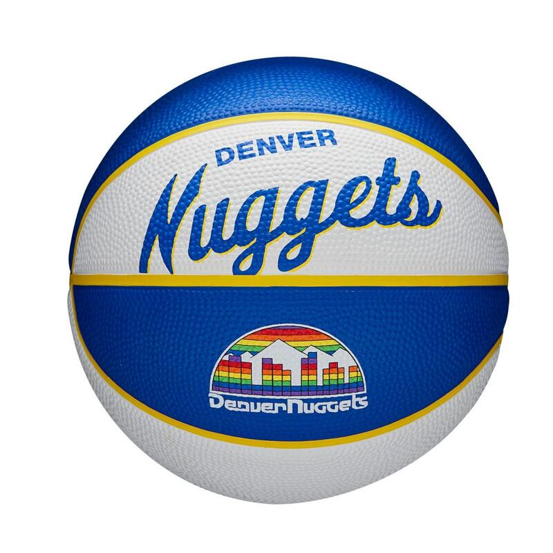 Mini bola de basquetebol Wilson Team Retro Denver Nuggets tamanho 3