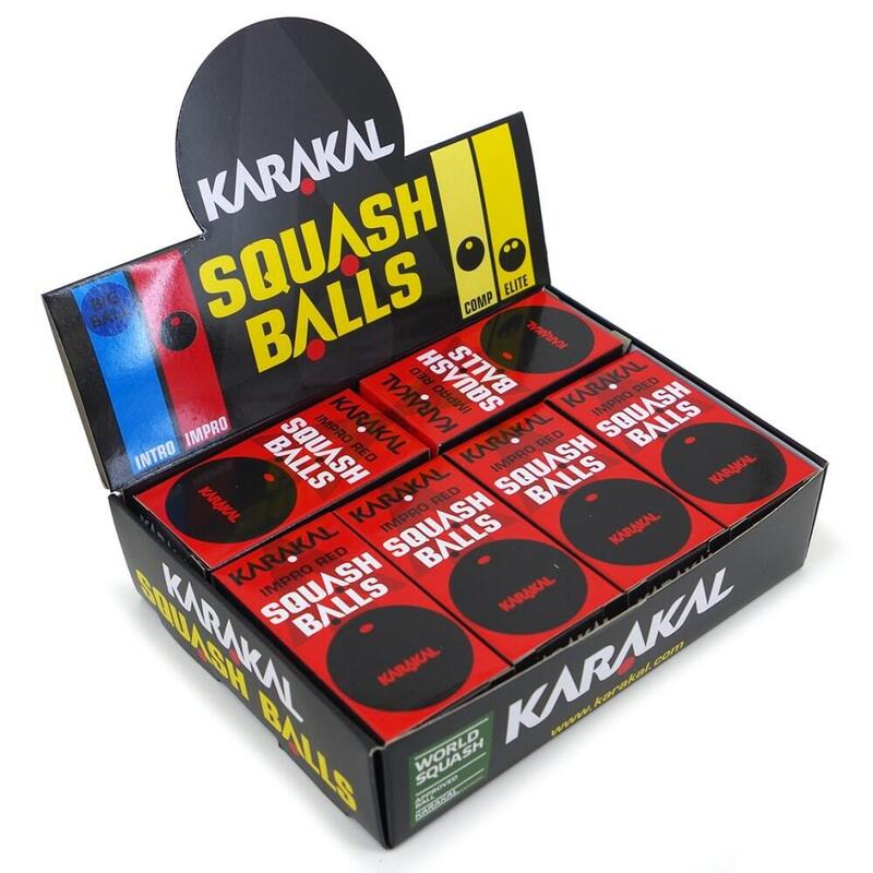 12 Karakal-squashballen Rode Stip