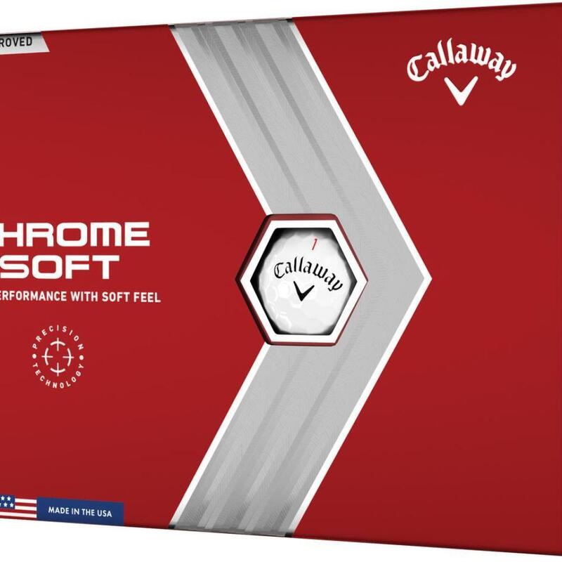 Packung mit 12 Golfbällen Callaway Chrome Soft Weiß