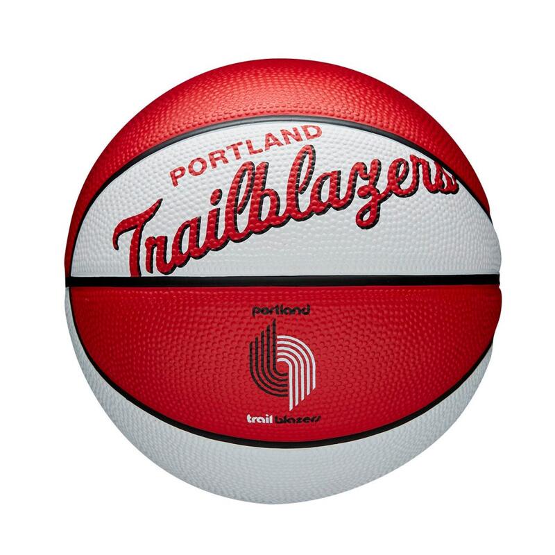 Mini bola Wilson Team Retro Portland Trail Blazers tamanho 3 de basquetebol