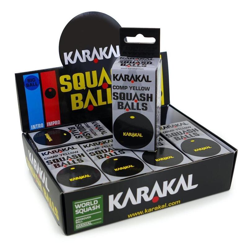 12 bolas de squash amarelas Dot Karakal