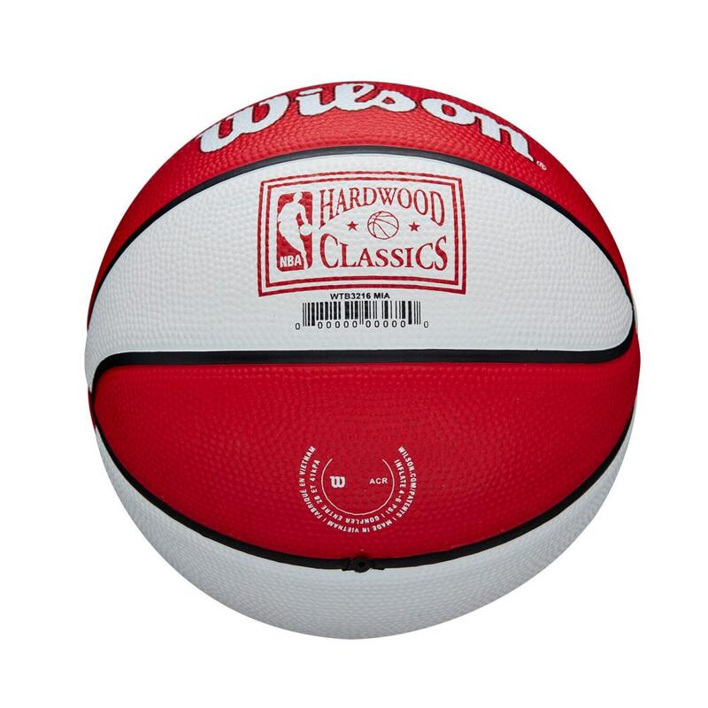 Mini bola de basquetebol Wilson Team Retro Miami Heat tamanho 3