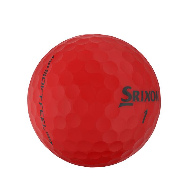 Boîte de 12 Balles de Golf Srixon Soft Feel Brite Rouge