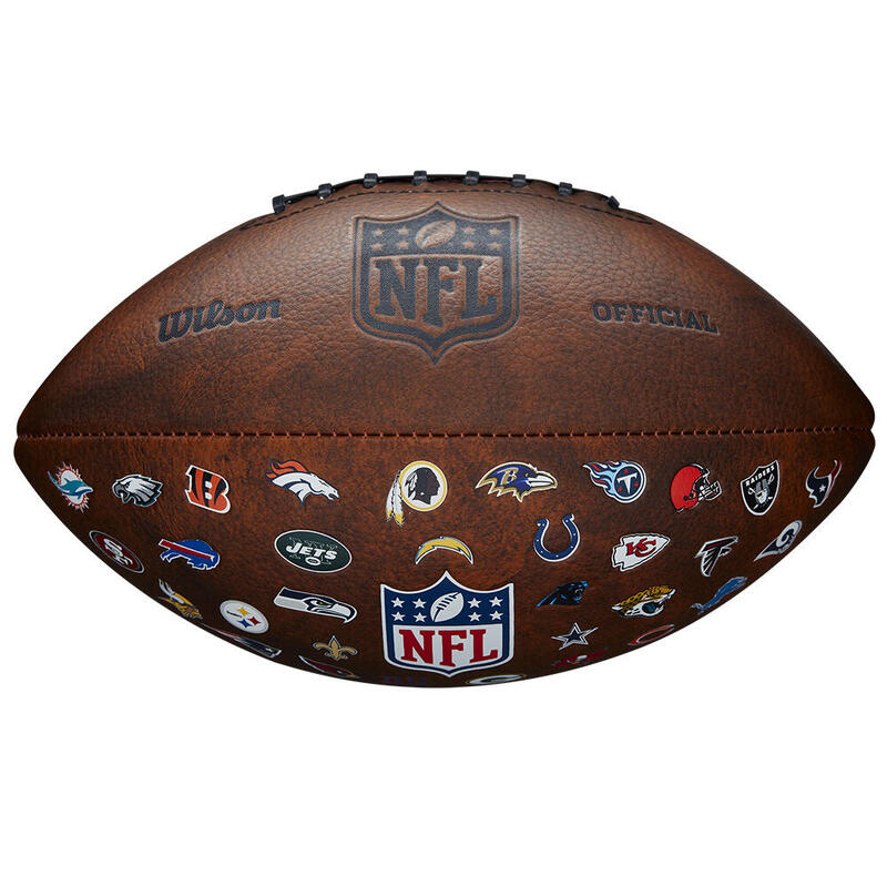 Balón fútbol de la NFL Wilson THROWBACK 32 TEAM LOGO