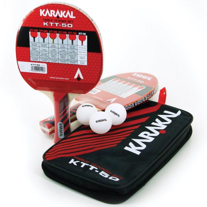 Kit de 2 raquetas de ping pong Karakal + 3 Balóns