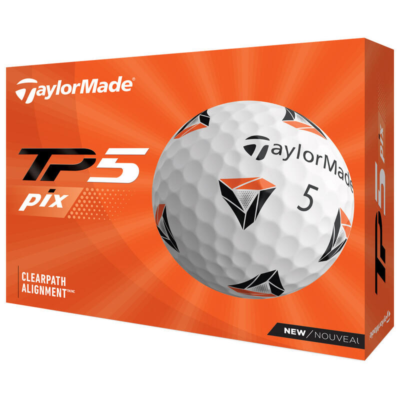 Doos met 12 TaylorMade TP5 Pix-golfballen Kleur: wit