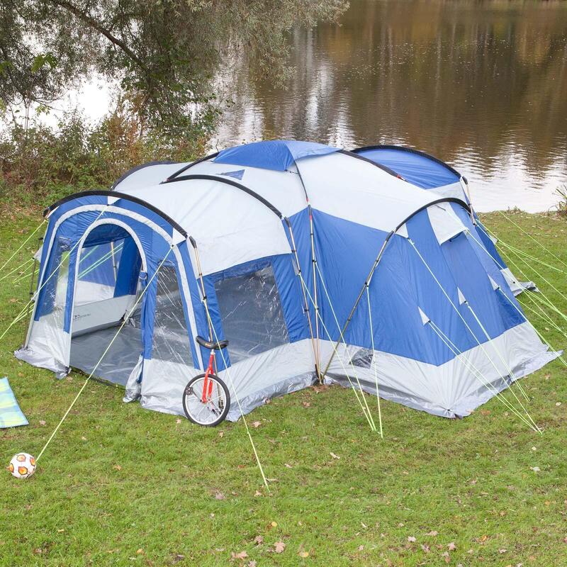 Nimbus 8 - Tente de camping tunnel familiale - 8 pers - 615 x 605 cm - Bleu