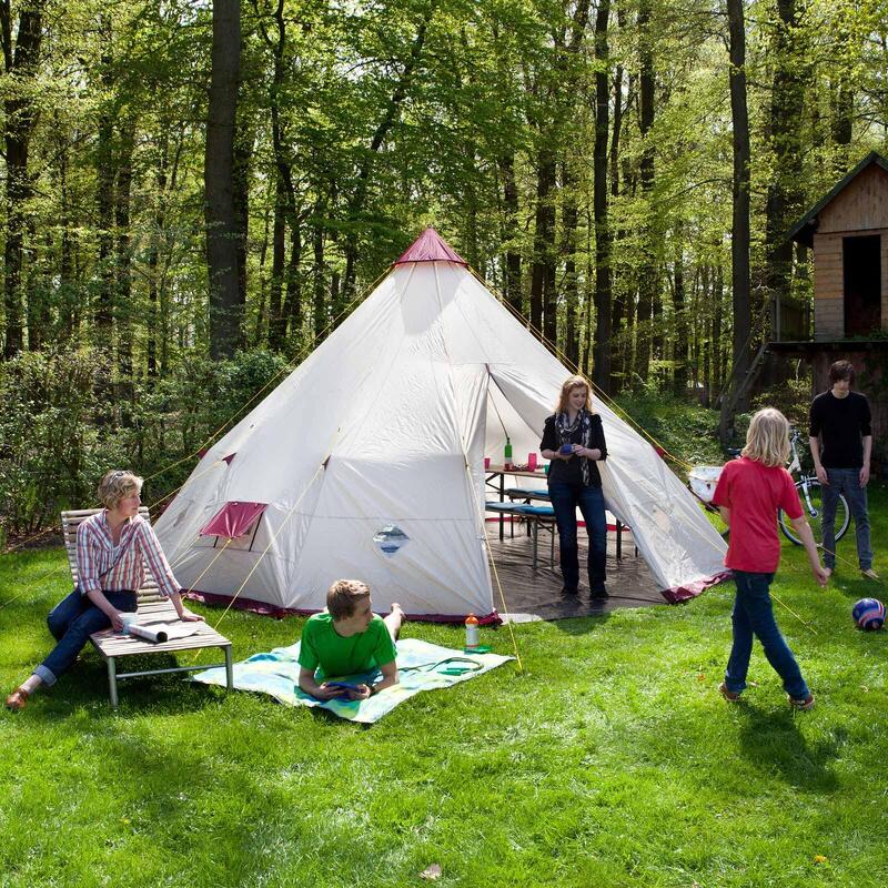 Tente Tipi Kota 550 pour camping - 12 personnes - Hauteur 3 m - Diamètre 5,5 m
