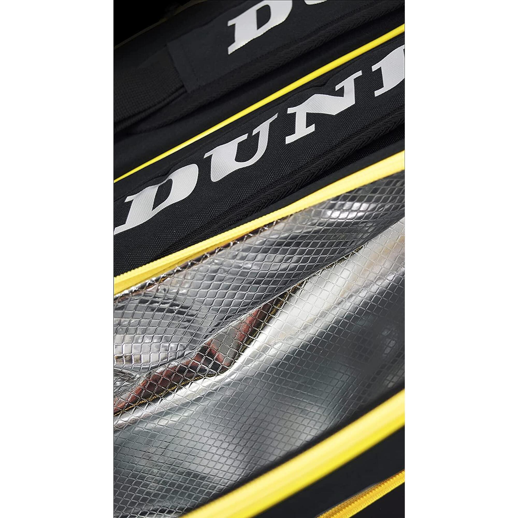Dunlop Paletero Elite Thermo Padel Racket Bag - Black/Yellow 3/4