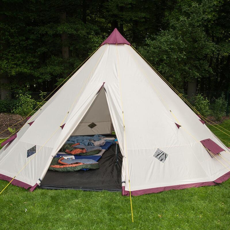 Tent Tipi Kota 550 Protect - 12 personen - Diameter 5,5m - ingenaaide tentbodem