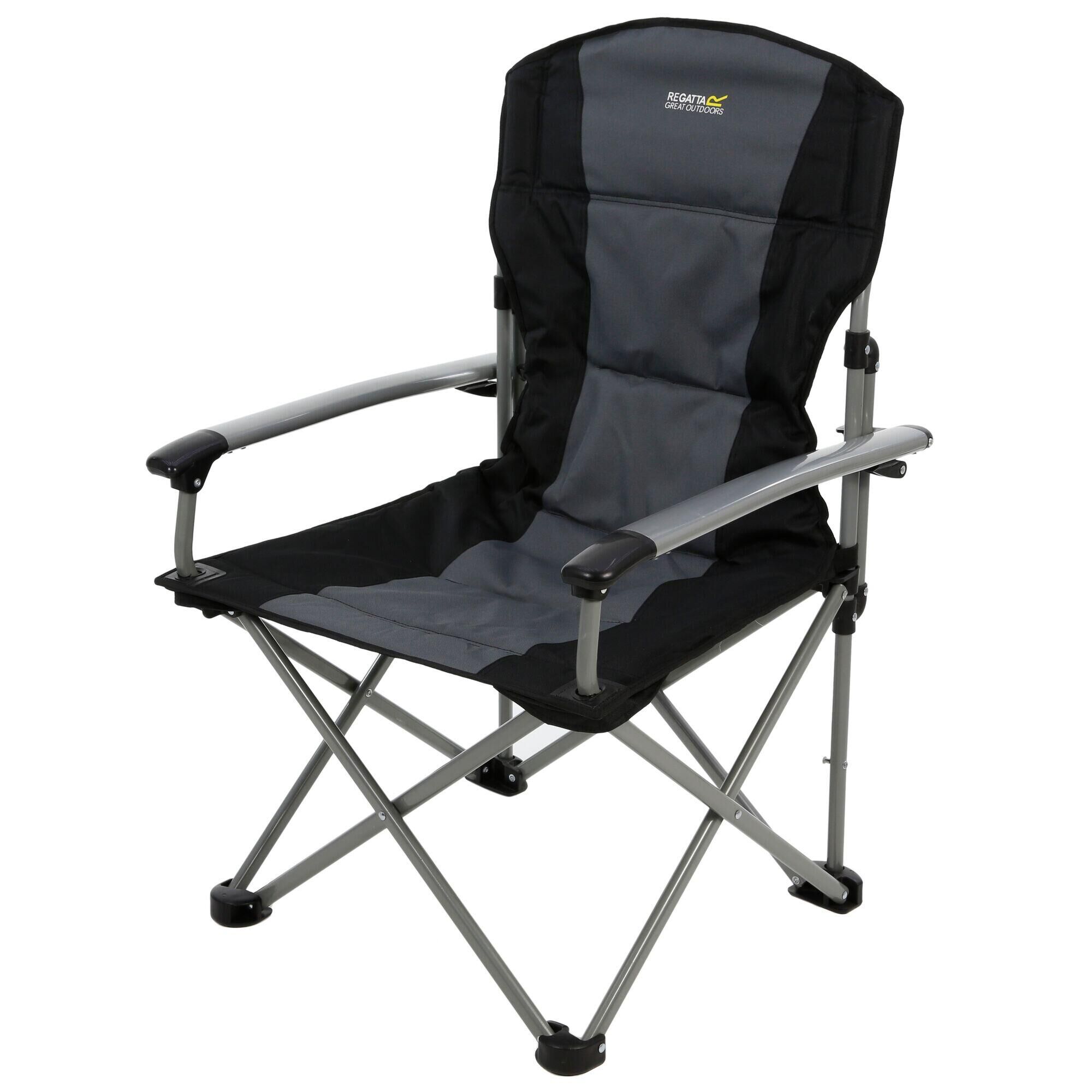 REGATTA Forza Adults' Camping Chair - Black Seal Grey