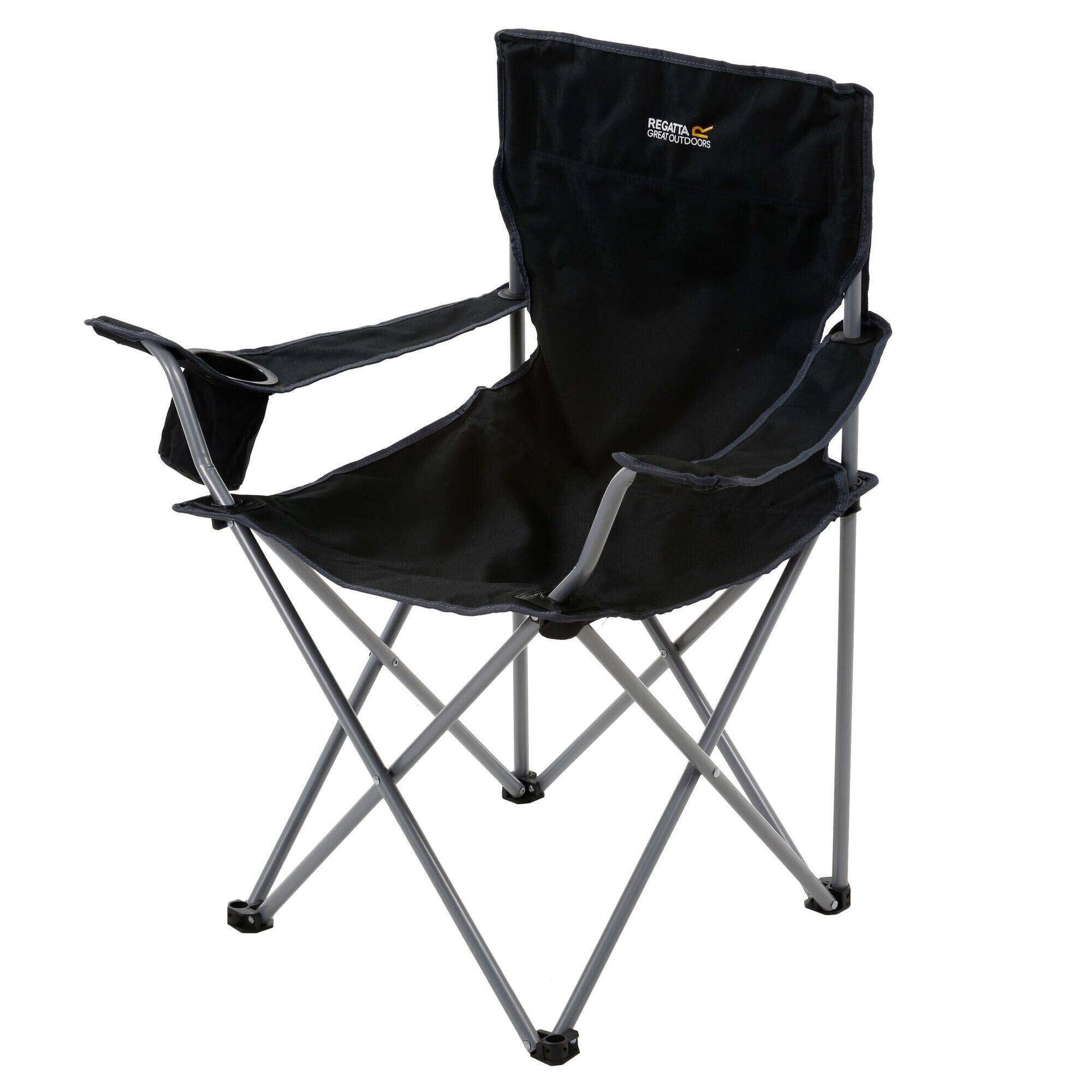 REGATTA Isla Adults' Camping Chair - Black Seal Grey