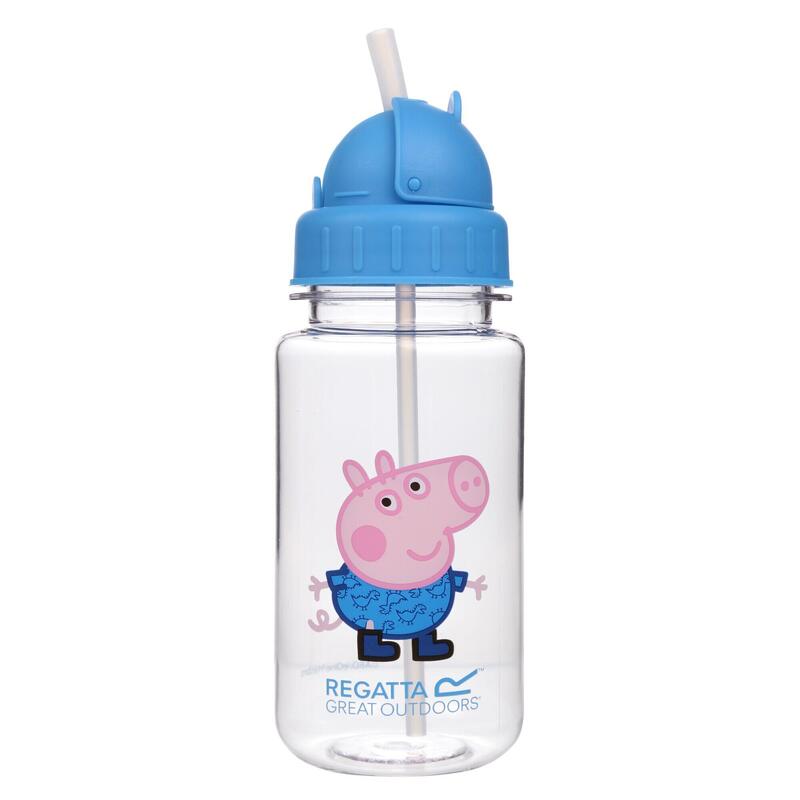 Peppa Pig camping drinkfles van 0,35l met rietje voor kinderen - Blauw