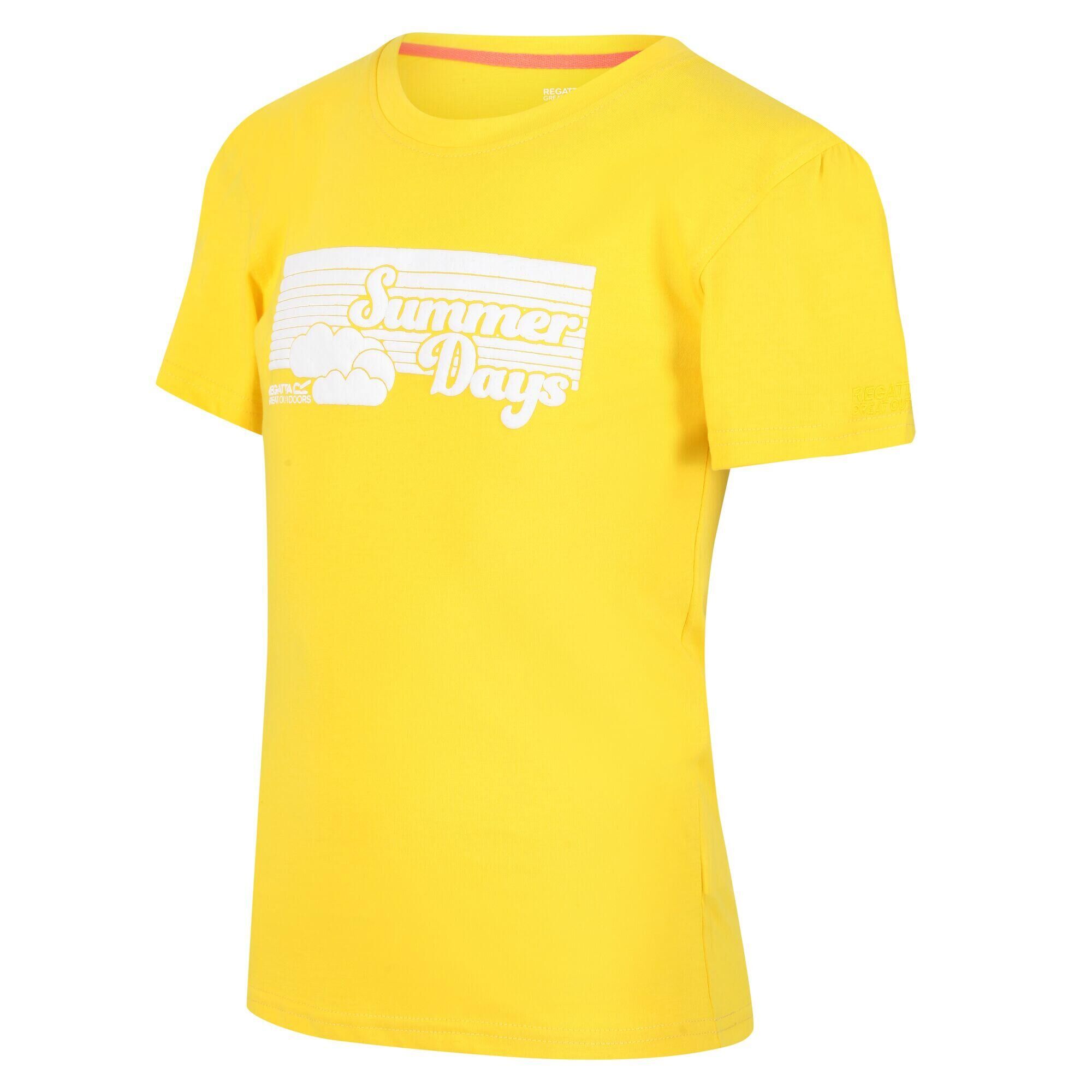 REGATTA Bosley V Kids Walking Short Sleeve T-Shirt - Yellow