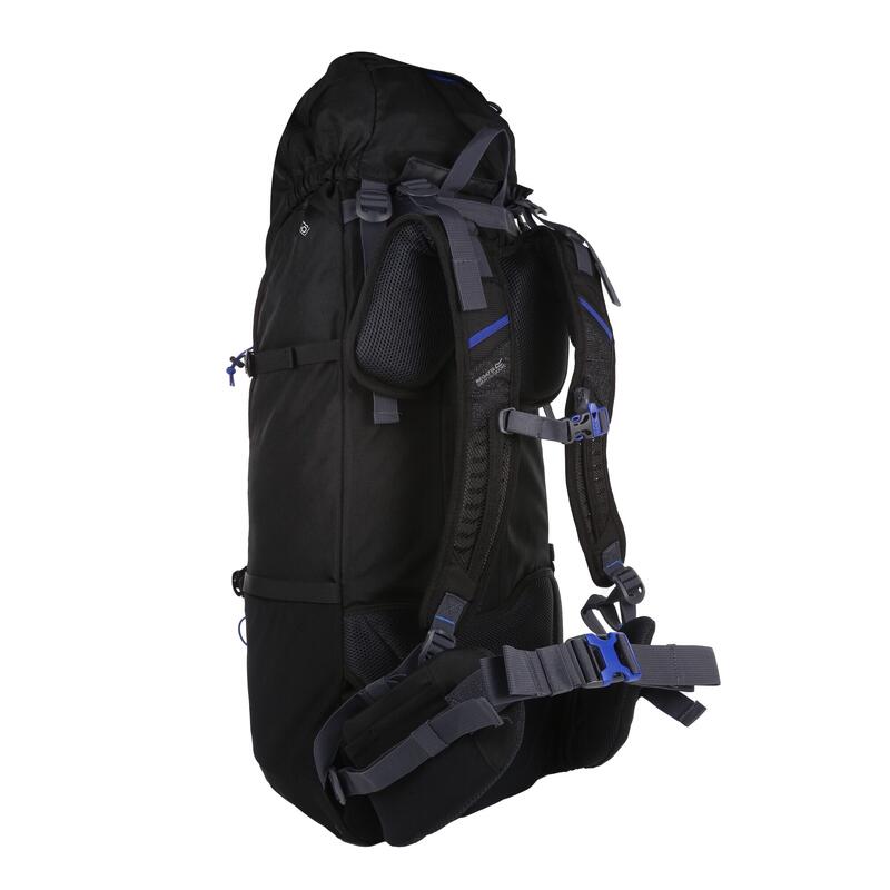 Blackfell II 60+10-Liter-Wanderrucksack für Erwachsene - Schwarz