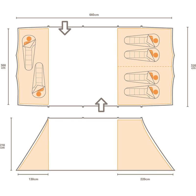 Karuna Regatta namiot 6-osobowy 640x320cm