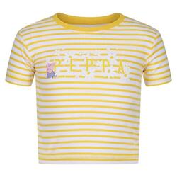 Peppa Stripe T-shirt de marche à manches courtes pour enfant - Jaune