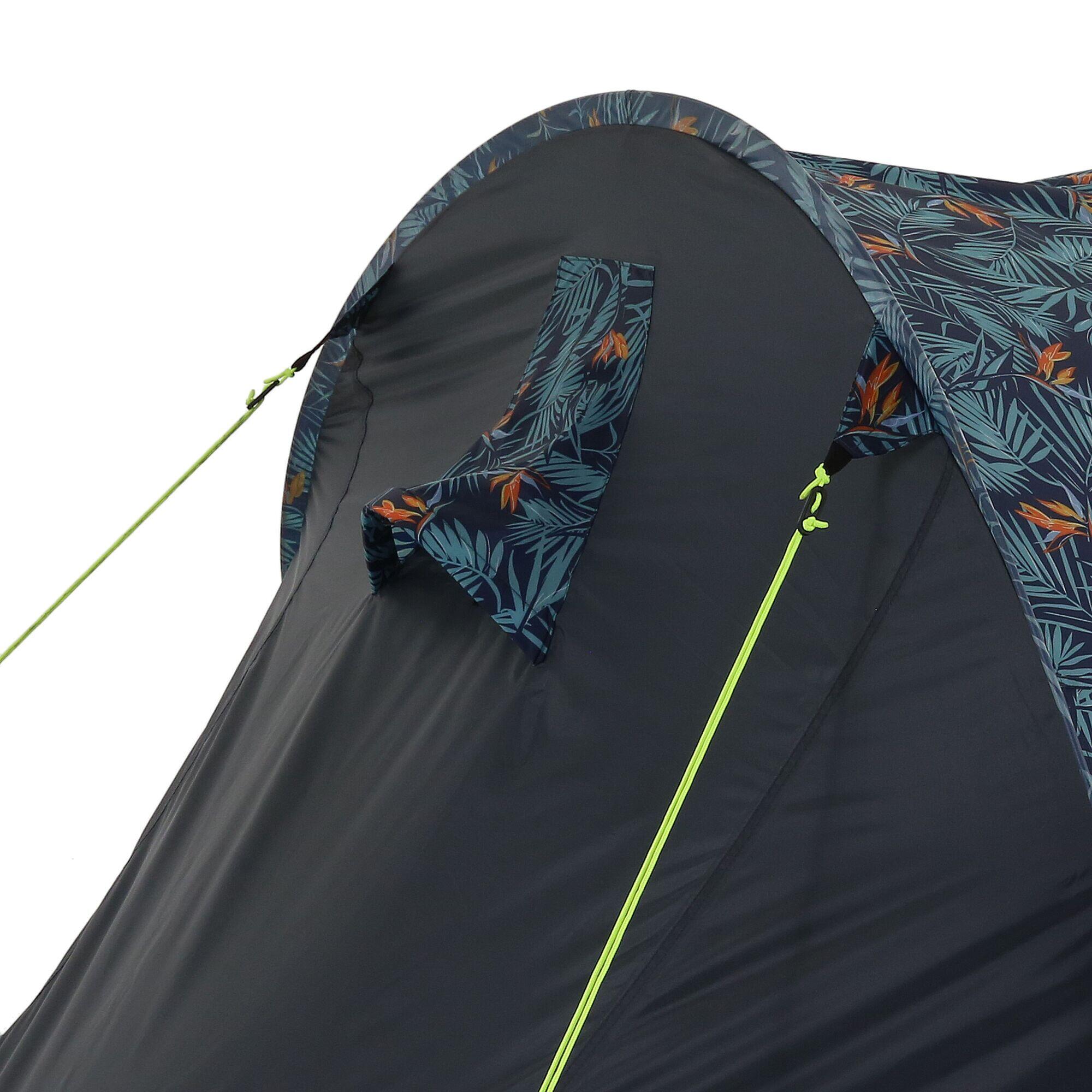 Malawi 2-Man Adults' Camping Festival Tent - Hawaiian Green Print 4/5