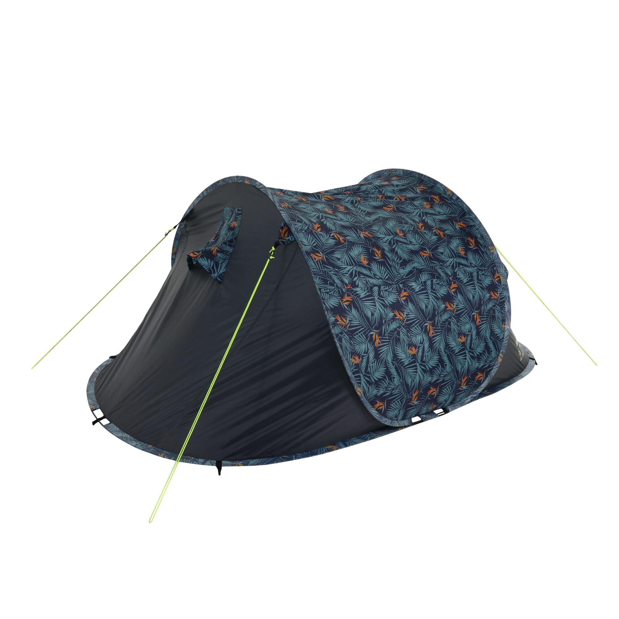 Malawi 2-Man Adults' Camping Festival Tent - Hawaiian Green Print 2/5