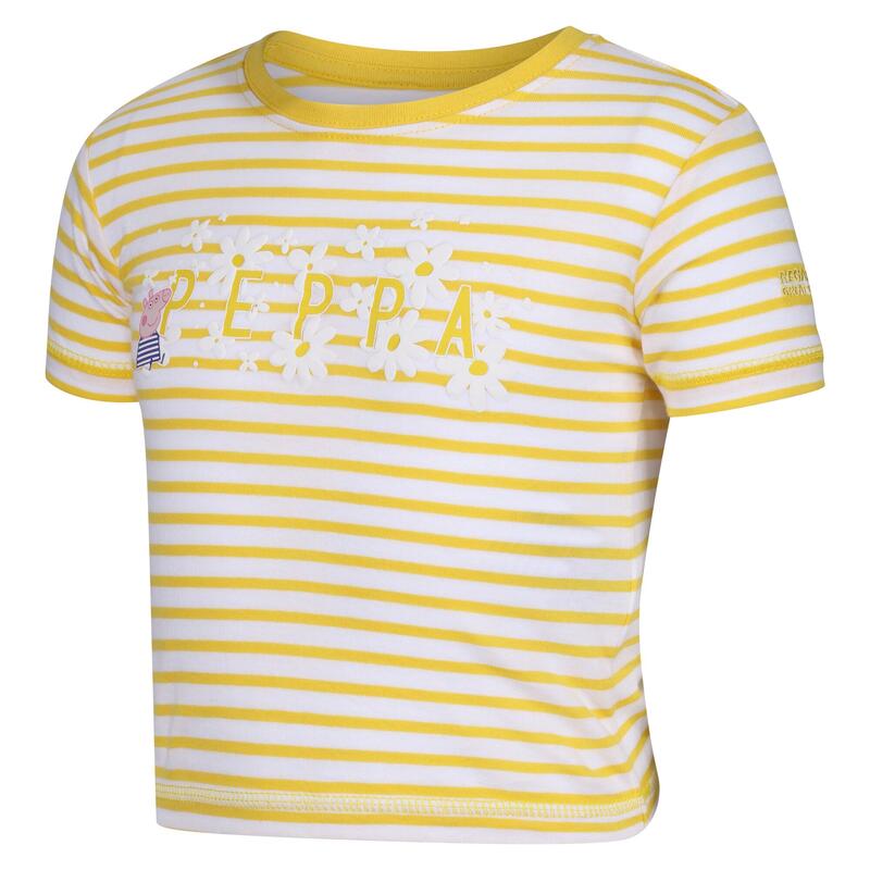 Peppa Stripe T-shirt de marche à manches courtes pour enfant - Jaune