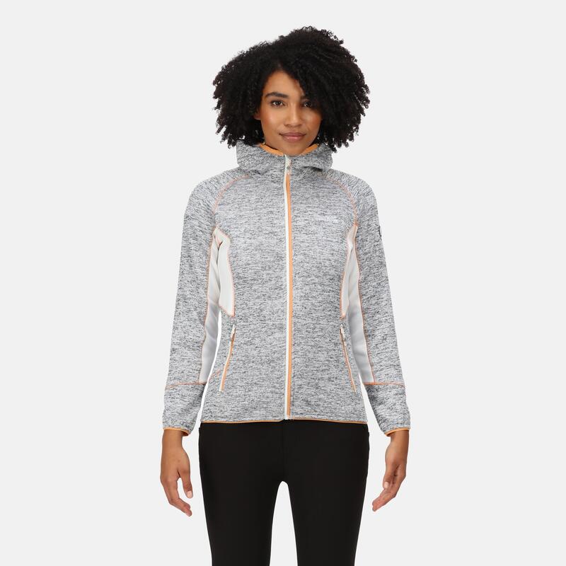 Walbury III wandelfleece met volledige rits voor dames - Wit