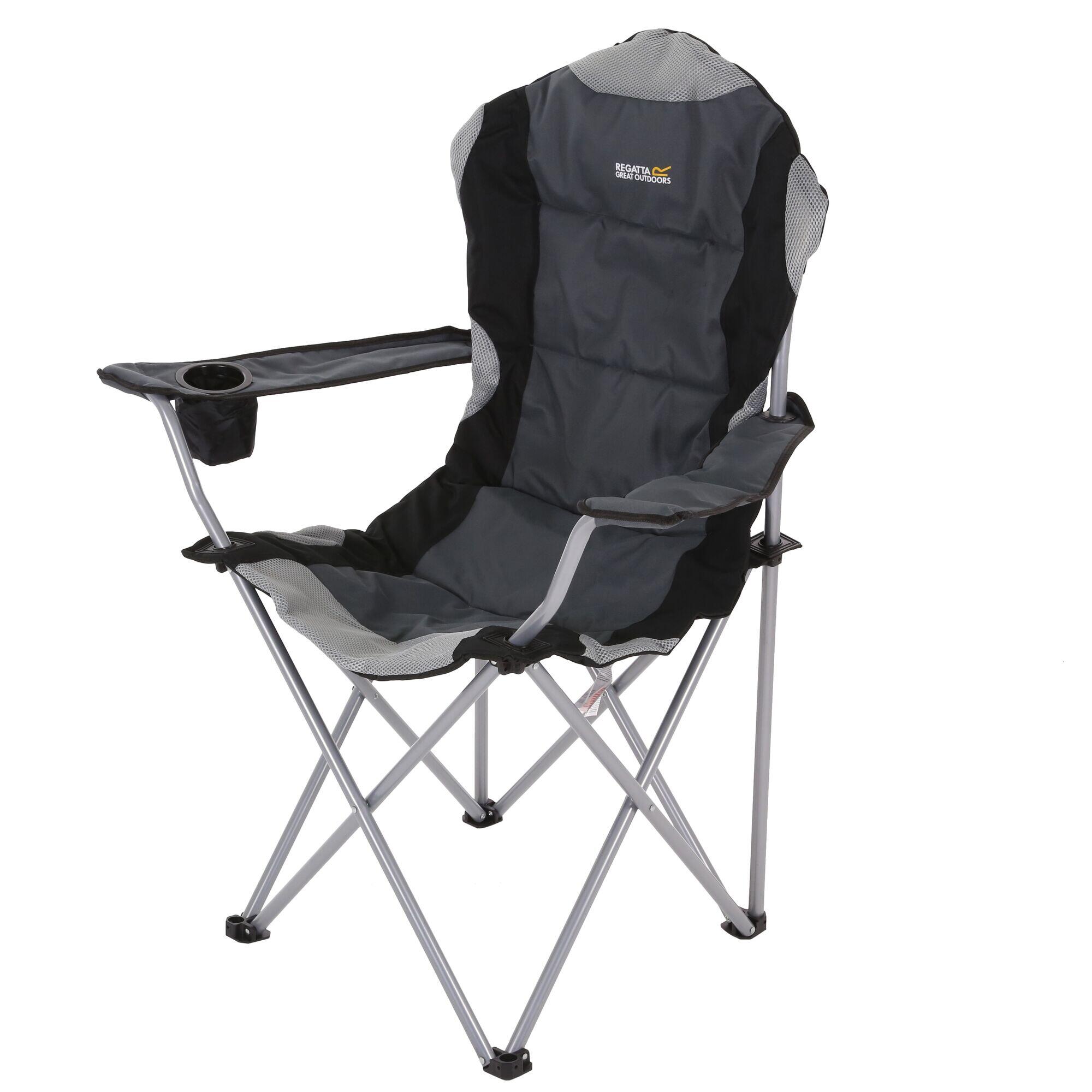 REGATTA Kruza Adults' Camping Chair - Black Seal Grey