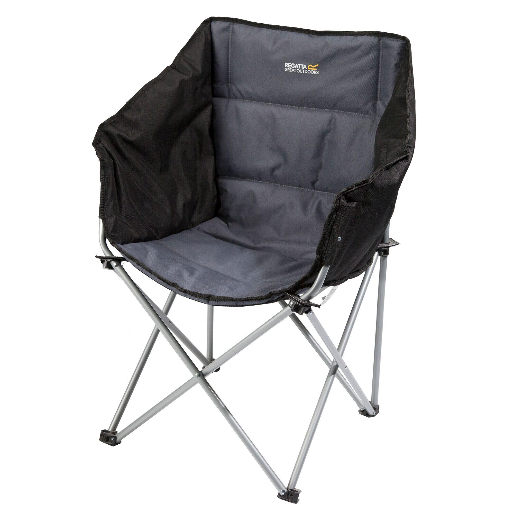 REGATTA Navas Adults' Camping Chair - Black Seal Grey