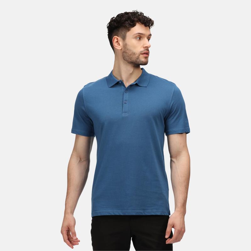 Sinton Polo Fitness à manches courtes pour homme - Bleu