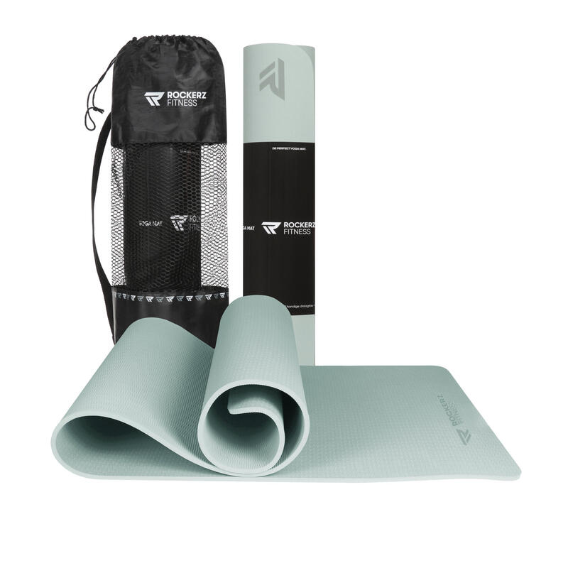 Yoga mat - Fitness en sportmat - Anti slip - TPE materiaal - Kleur: Lichtblauw