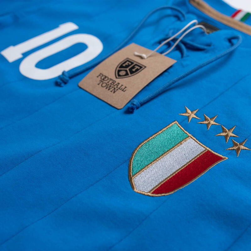 Bawełniana koszulka Football Town Retro Italy Gli Azzurri
