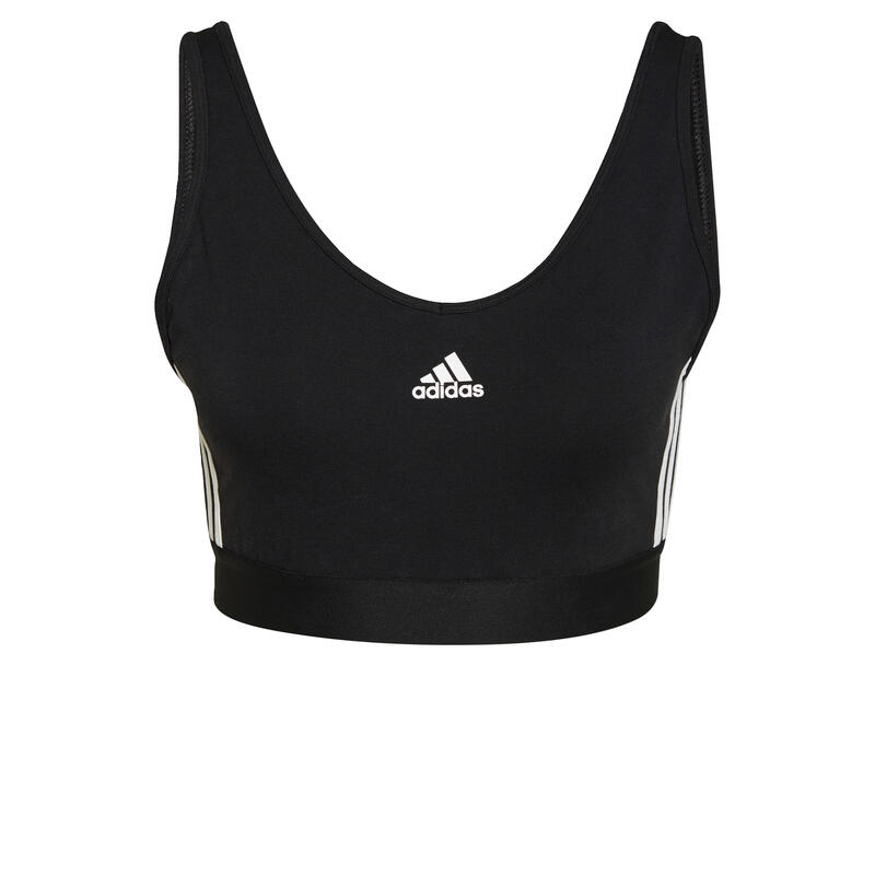 Top corto Essentials 3-Stripes With Removable Pads