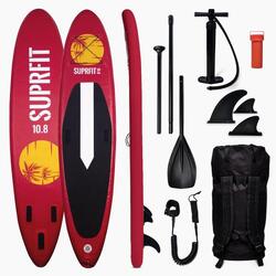 Set de tabla de SUP inflable - Stand Up Paddle Touring 10'8 Halia rojo