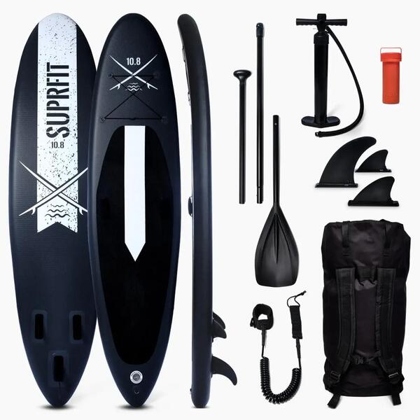 SUPRFIT Set de tabla de SUP inflable - Stand Up Paddle Touring 10'8 Lailani Negro