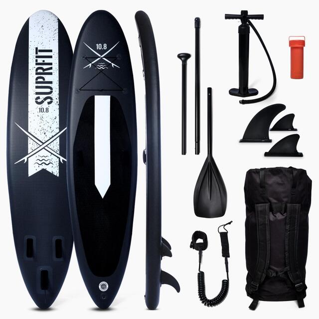 PRANCHA DE STAND UP PADDLE INSUFLÁVEL set lailani preto suprfit