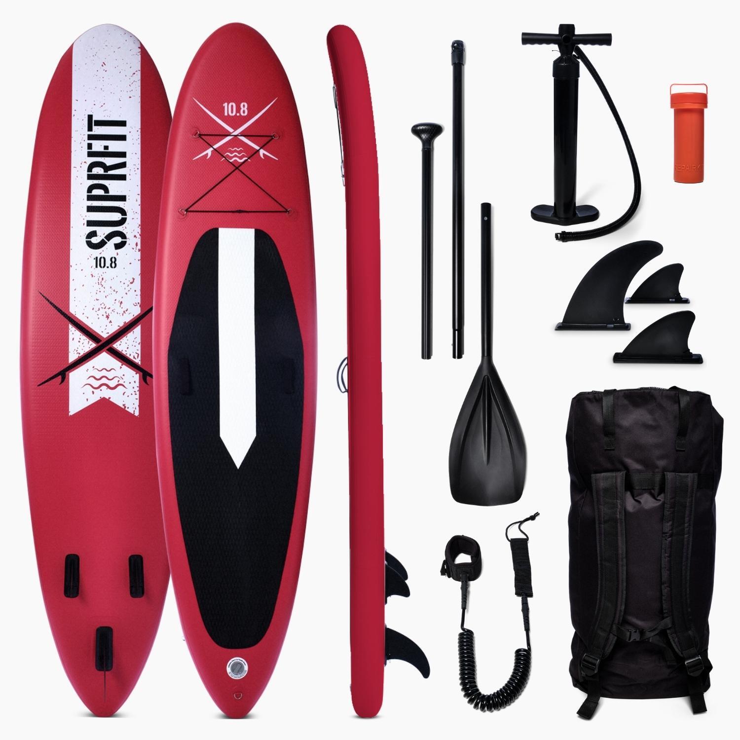 Suprfit - Ensemble De Planche Sup Gonflable - Touring Stand Up Paddle 10'8 Lailani Rouge - Planche De Stand Up Paddle - Rouge - 330 Cm - Decathlon