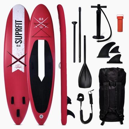 Zestaw deski SUP nadmuchiwanej -Touring Stand Up Paddle 10'8 Lailani Czerwony