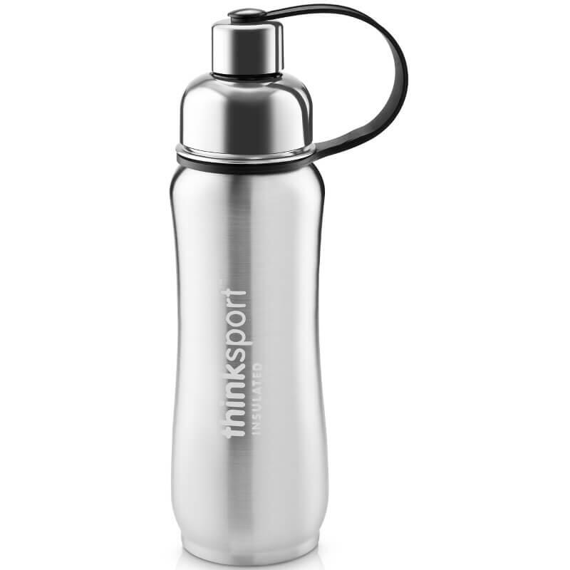 Insulated Sports Water Bottle 17oz (500ml) - Silver