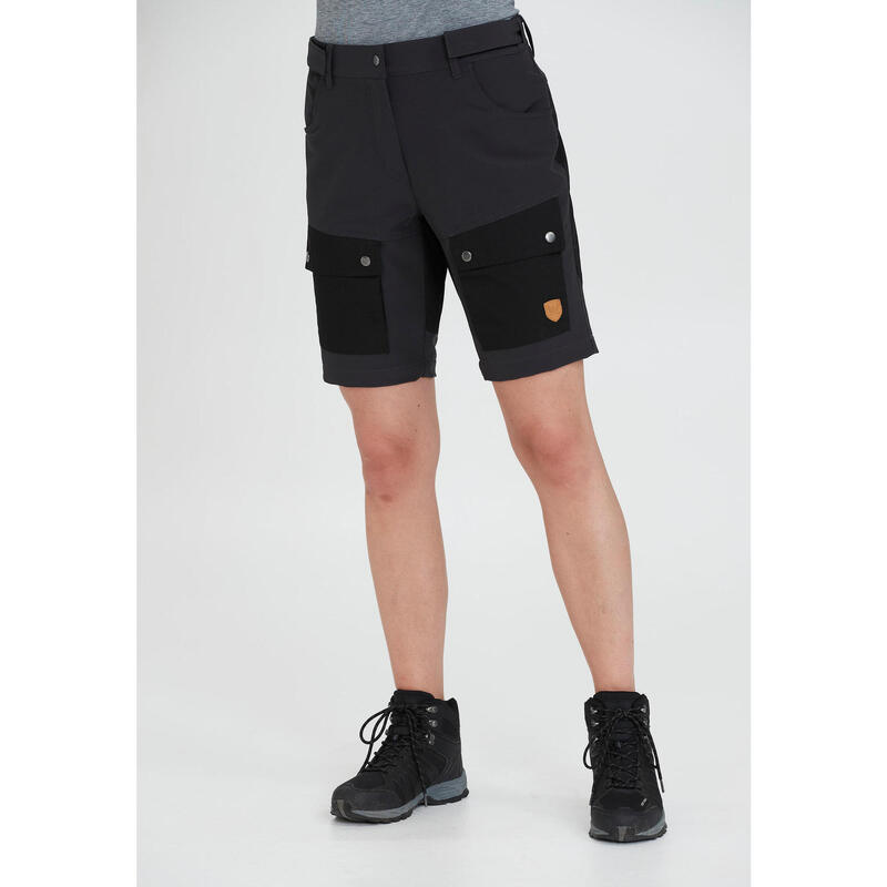 kurze Wanderhose Lara W Wandern/Outdoor/Trekking Damen Asphalt Atmungsaktiv