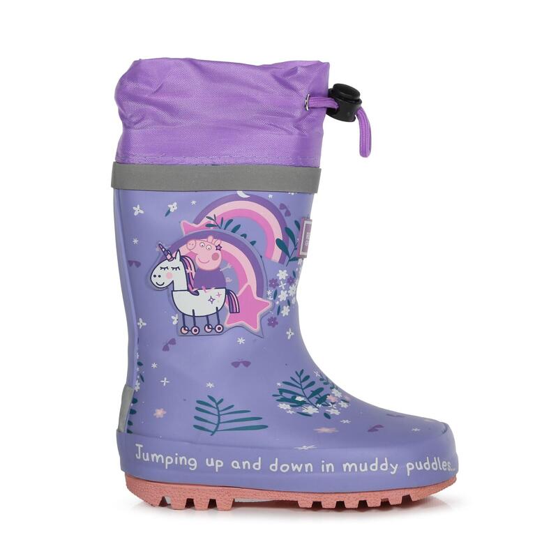 Childrens/Kids Splash Bottes Wellington Peppa Pig Licorne (Fleur de lilas)