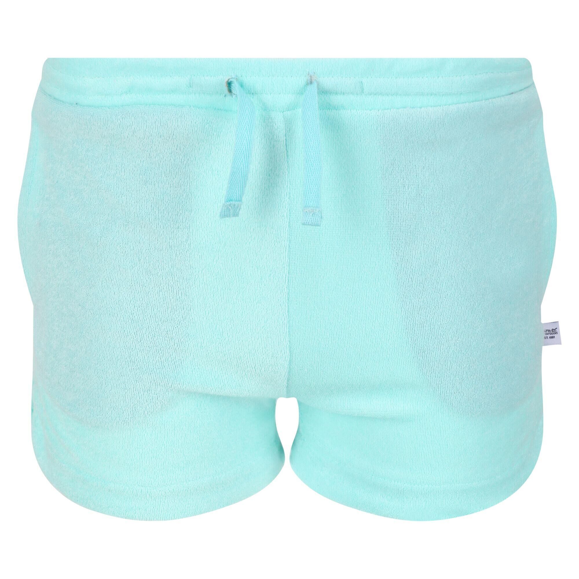 REGATTA Girls Dayana Towelling Casual Shorts (Aruba Blue)