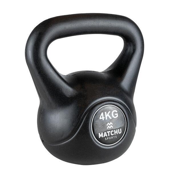 Kettlebell 4kg/8kg - Czarny - 15cm - Plastik