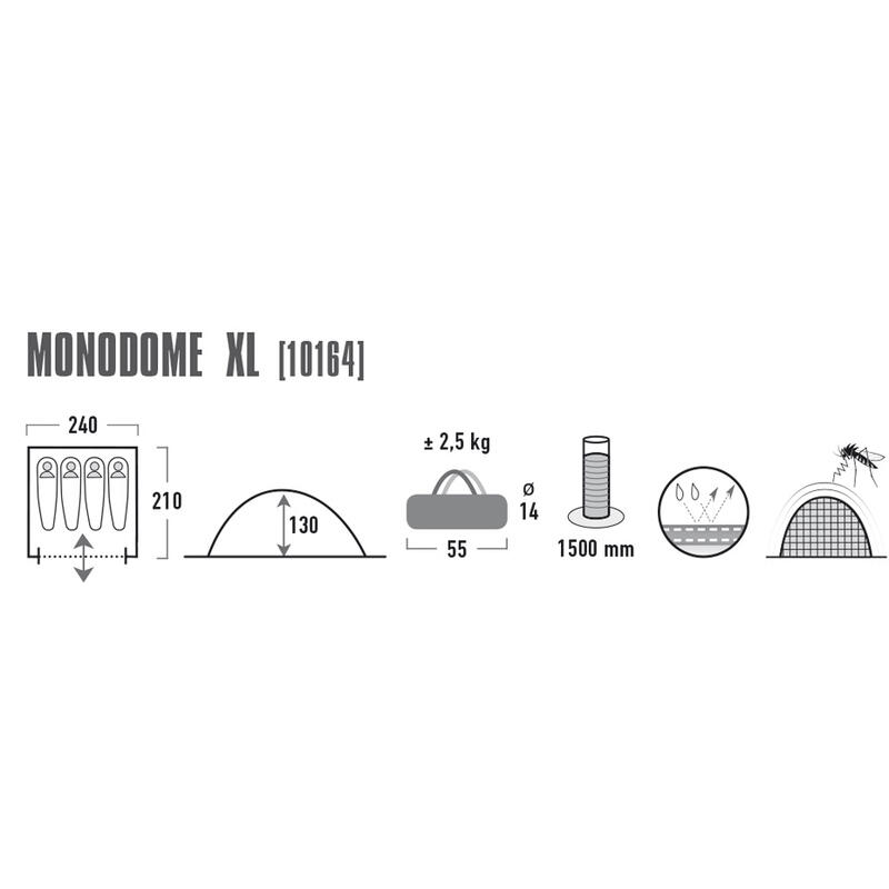 Tienda domo Monodome XL,para 4 personas,resistente al agua 1500mm
