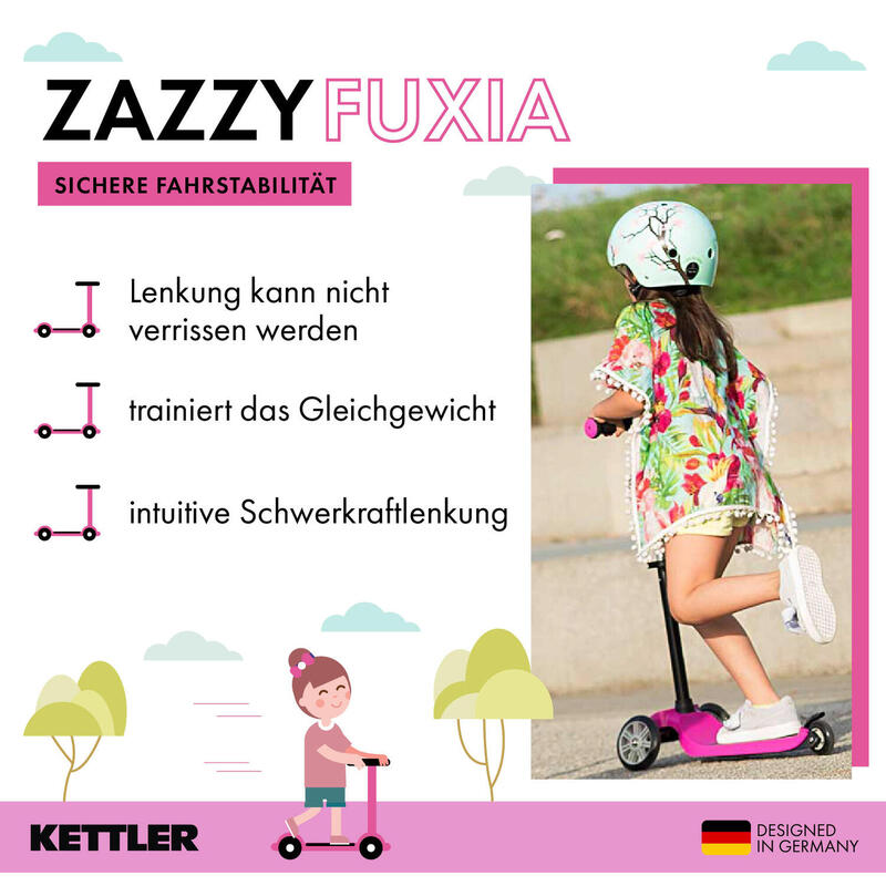 Kettler Step - Zazzy Pink - Guidon réglable en hauteur - Rose